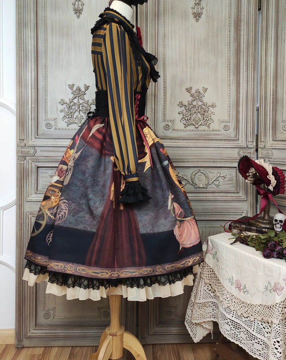 Kaikiya Korumadan Gothic Lolita High Waist Skirt 19 Kaikiya Korumadan Gothic Lolita High Waist Skirt - Image 17