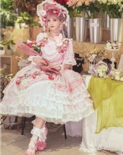 Strawberry Princess Dress With Ruffles And Ribbons In 4 Colors -LOLITA Shop O1CN015jlSKW1uPKaigaHno 43566029