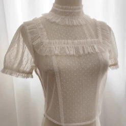 LOLITA [Sales Period Ended] Cherry And Heart Sheer Dot Short Sleeve Blouse -LOLITA Shop O1CN015uj8fz1X3aqsqcyFT 3568682868