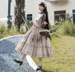 [Pre-orders Available Until 9/1] On The Hills Embroidered Jumper Skirt Mid-length -LOLITA Shop O1CN016MG55Y1NZykGA4rXX 75651158 1