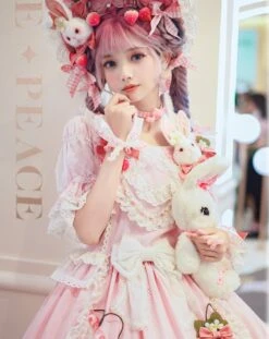 Strawberry Princess Dress With Ruffles And Ribbons In 4 Colors -LOLITA Shop O1CN016Mu8cO1uPKan08bTC 43566029
