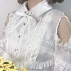 Shoulder Open Ribbon Blouse -LOLITA Shop O1CN016eYpgm26Rs3OHUbE7 1673487659