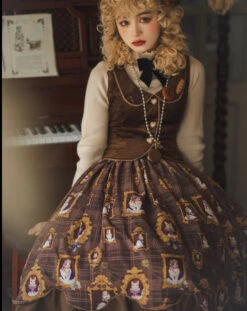 [Pre-order] Frame Cat And Checkered Layered Skirt -LOLITA Shop O1CN017M1DhE2GOLIN1E33z 57119005