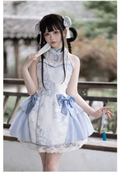 Moonlight Enshin Halter Neck Short Dress With Attached Sleeves -LOLITA Shop O1CN017T0sOp2CZ6NFomSJO 2528448487 0d3fdde8 c5d4 4d82 816b cad6578b26d1