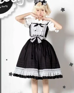 Ruffled Lace Jumper Skirt With Headband All 10 Colors -LOLITA Shop O1CN018UOs3K1sqEV8nRl1q 830055817
