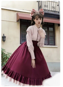 Rose Red Fake Two-piece Style Dress -LOLITA Shop O1CN018nlOxK2CZ6KcZYSI6 2528448487 ebc3568e d590 4811 848a 3d598bb8a5ad