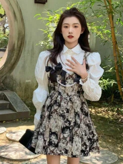 Ribbon And Pearl Cat Design Jumper Skirt -LOLITA Shop O1CN019FudSs1ilypXthomA 3051024454