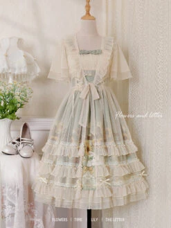 Jumper Skirt With Fluffy Veil And Sunflower Pattern Lace Skirt -LOLITA Shop O1CN019SaMmA1jmGfr9I1LF 290794590