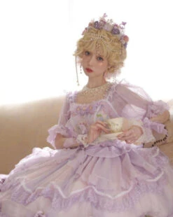 [Reservation Sale] Chiffon Purple Princess Dress And Flower Tiara -LOLITA Shop O1CN019ymzsb2GczzHYLqHa 249389037