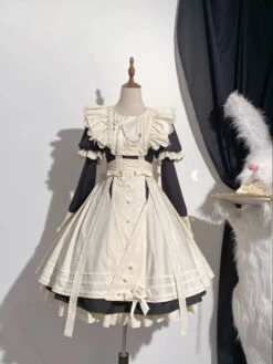 The Sound Of A Bell Maid-style Sleeved Dress Set, Short Length -LOLITA Shop O1CN01ADKEVq1eJLjwlwhW9 2214425933850