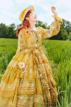 [Pre-order] Gardening Sunflower Luxury Dress -LOLITA Shop O1CN01B4CuPD2GOLZQdgDC8 57119005