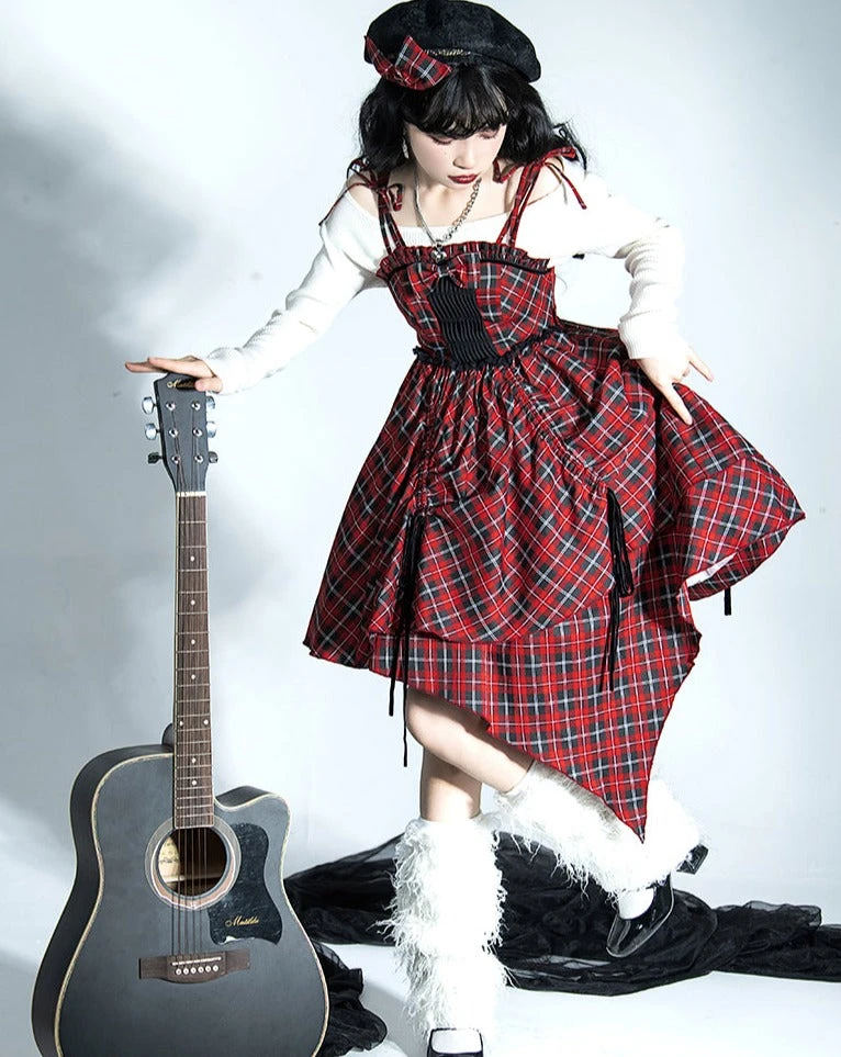 Punk Lolita Tartan Check Jumper Skirt 5 Punk Lolita Tartan Check Jumper Skirt - Image 3