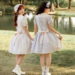 Go Picnicking Striped Short Sleeve Dress -LOLITA Shop O1CN01BSRCrE1NZyfKwNour 756511585