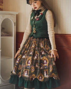 [Pre-order] Frame Cat And Checkered Layered Skirt -LOLITA Shop O1CN01BgjVJR2GOLIDf1rSr 57119005