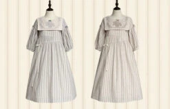 Go Picnicking Striped Half Sleeve Dress -LOLITA Shop O1CN01C9CjMM1NZyfPVOh24 756511585
