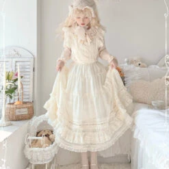 [Outlet] French Girly 2way Apron Skirt [with Flared Sleeves] -LOLITA Shop O1CN01CQ7KXT1FteZUaASKt 32520545