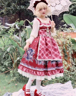 Little Red Riding Hood Print Garden Style Jumperskirt -LOLITA Shop O1CN01CZsdKP1Wer9Z6QkgS 11942814