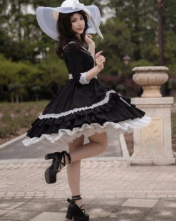 Retro Movie Star Double-breasted Dress -LOLITA Shop O1CN01CxcFlC1OgfmEi6KvO 1808251735