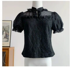 Lace Floral Blouse With Detachable Sleeves -LOLITA Shop O1CN01DKuEhW2CZ6M7L0iIO 2528448487