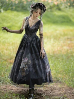 [Sales Period Ended] Porcelain Flower Garden Oil Painting Long Jumper Skirt -LOLITA Shop O1CN01DuqhoZ1LQF3jMHX7a 55631293