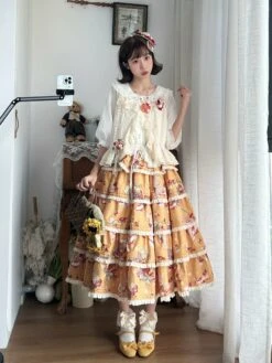 Bunny Bear Bunny Print Tiered Skirt -LOLITA Shop O1CN01EU34Qy20M1hMksk5s 2430736834