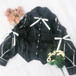 Shoulder Open Ribbon Blouse -LOLITA Shop O1CN01Er09kr26Rs3K61E0P 1673487659