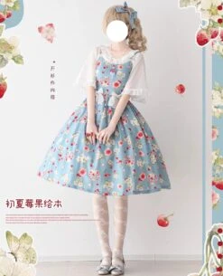 Early Summer Strawberry Picture Book Flare Sleeve Short Cardigan [Buy Together For 20% Off] -LOLITA Shop O1CN01FYpHxq2IEO92DphEe 482929254