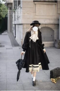 [Pre-order] British Style Double-breasted Black Coat -LOLITA Shop O1CN01FZ6FzT2JsWX4qX8sv 2312269477
