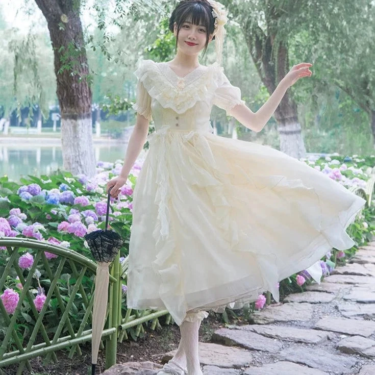 Floating Song Irregular Ruffle V-neck Dress 4 Floating Song Irregular Ruffle V-neck Dress - Image 2