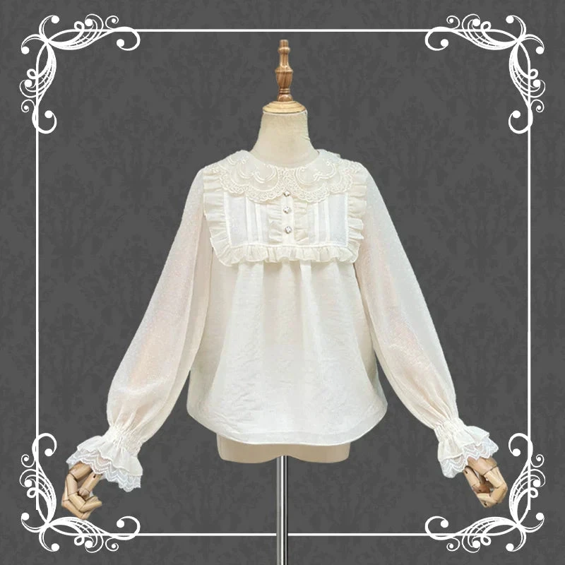 Flower Button Long Sleeve Blouse 6 Flower Button Long Sleeve Blouse - Image 4