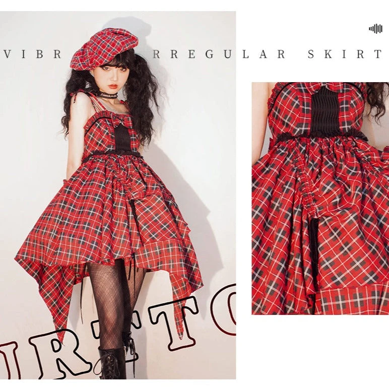 Punk Lolita Tartan Check Jumper Skirt 11 Punk Lolita Tartan Check Jumper Skirt - Image 9