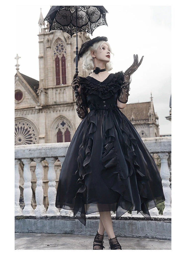 Floating Song Irregular Ruffle V-neck Dress 8 Floating Song Irregular Ruffle V-neck Dress - Image 6