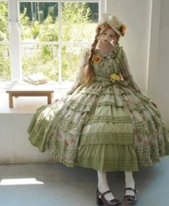 [Pre-order] Gardening Sunflower Luxury Dress -LOLITA Shop O1CN01HQWHbo2GOLZPpTvKr 57119005
