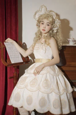 [Pre-order] Tulip Round Window Embroidered Three-tier Jumper Skirt -LOLITA Shop O1CN01HaEZ3Y28AabYGgmII 1790657892 d96a52df 8496 4f0c a648 299d8ef40904