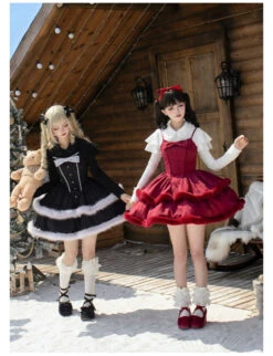 Front Ribbon, Two-tiered Ruffle Jumper Skirt With Fur -LOLITA Shop O1CN01IAr5Sa2CZ6PiwF6Jf 2528448487 55edf7ef 4d4f 4ae1 b065 ad9b62d20b37
