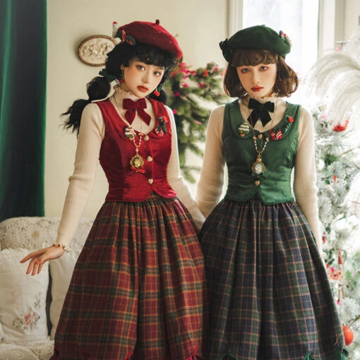 [Pre-order] Classical Layered Skirt With Plaid Pattern