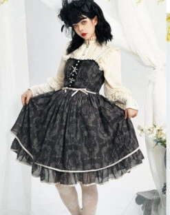 Irene Flower Print Jumper Skirt -LOLITA Shop O1CN01JNUPce1sqEcM6WPbu 830055817