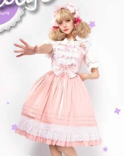 Ruffled Lace Jumper Skirt With Headband All 10 Colors -LOLITA Shop O1CN01JTd59d1sqEV3scr5b 830055817