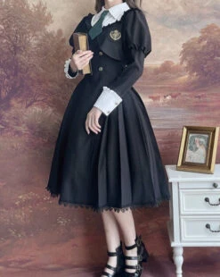 [Reservation Sale] School Uniform Style Fake Layered Dress -LOLITA Shop O1CN01JbWbKq28AaWBsnSLd 1790657892