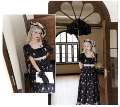 Roses Bouquet Square Neck High Waist Dress -LOLITA Shop O1CN01JoGMDy1oC9i7SNGUE 921575188 204c0deb d945 4b17 bc3f 6cd722ab6c41