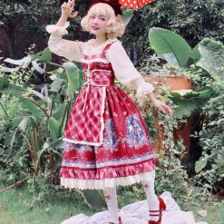 Little Red Riding Hood Print Garden Style Jumperskirt -LOLITA Shop O1CN01JpBSFM1Wer9Zn4uyM 11942814
