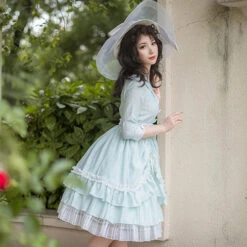 Retro Movie Star Double-breasted Dress -LOLITA Shop O1CN01K0wQYa1Ogfm4YEhb2 1808251735