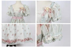Roses Bouquet Square Neck High Waist Dress -LOLITA Shop O1CN01KIeaEx1oC9i6FQtZO 921575188
