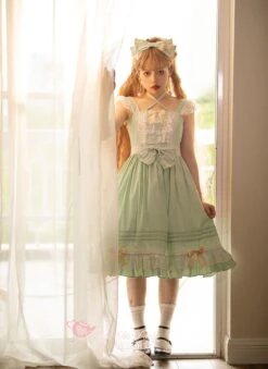 Ruffled Lace Jumper Skirt With Headband All 10 Colors -LOLITA Shop O1CN01KYGUhS1sqEW2Q7IJF 830055817
