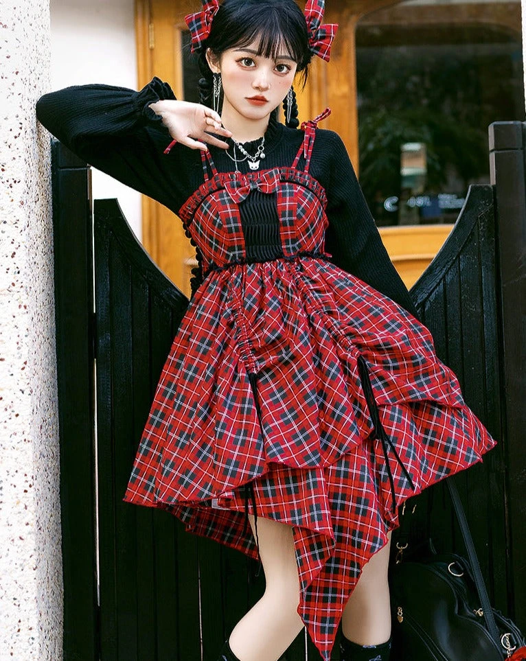 Punk Lolita Tartan Check Jumper Skirt 15 Punk Lolita Tartan Check Jumper Skirt - Image 13