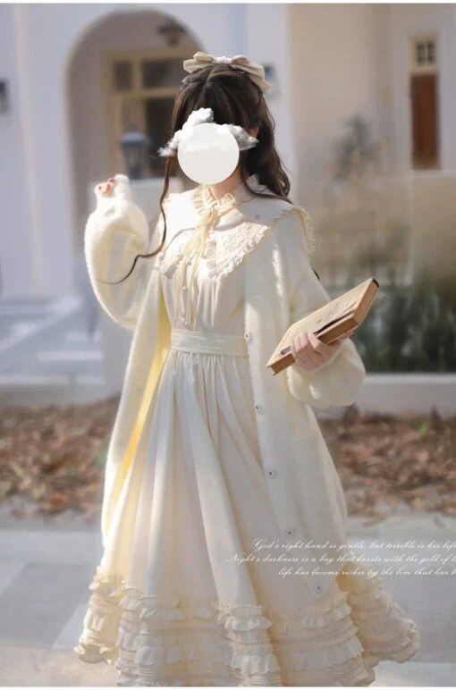 Long Puff Sleeve Cardigan