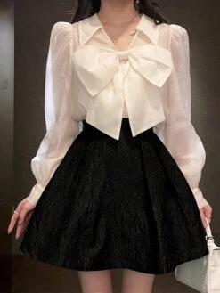 Ribbon Blouse Rose Pattern Skirt Setup 17 Ribbon Blouse Rose Pattern Skirt Setup -LOLITA Shop O1CN01LPsdfS24Qq5Dtbto5 1870247386