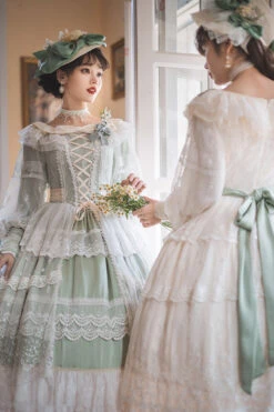 [Pre-order] Bell Orchid Flower Embroidery Open Skirt Elegant Dress -LOLITA Shop O1CN01LTGYSH2GOLJBfOIb8 57119005