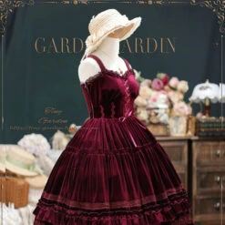 [Pre-order] Dream Bouquet Velvet Jumper Skirt Short Length -LOLITA Shop O1CN01Lm2ilN1FteeepqzcM 32520545