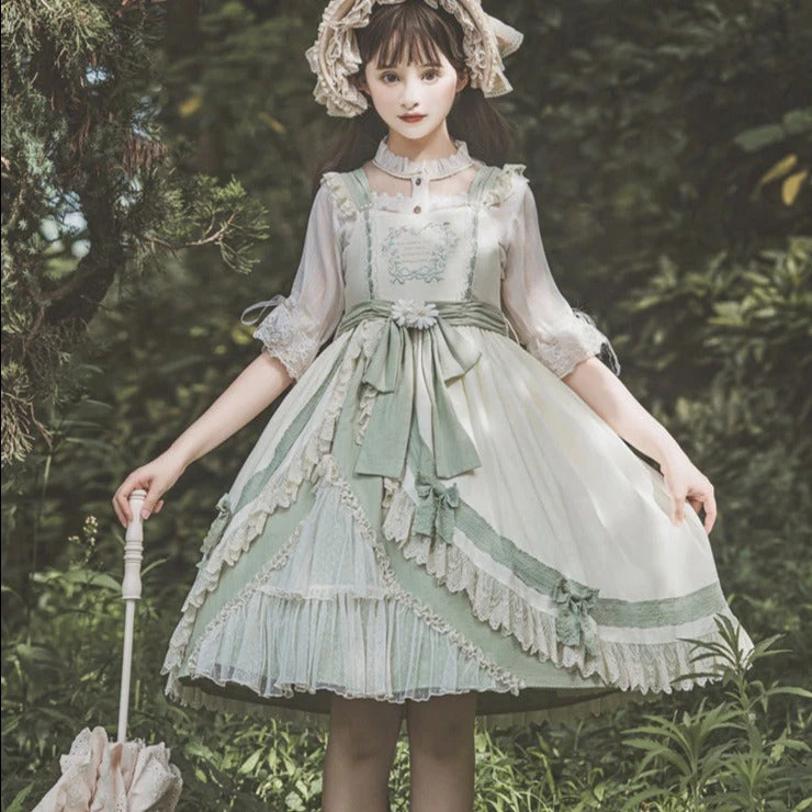 Mori Lolita Tulle Frill Jumper Skirt 3 Mori Lolita Tulle Frill Jumper Skirt